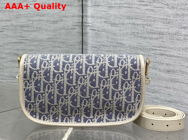 Dior Bobby East West Bag in Blue Dior Oblique Chambray with Raffia Effect and Light Biscuit Smooth Calfskin Replica