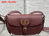 Dior Bobby East West Bag in Burgundy Grained Calfskin Replica