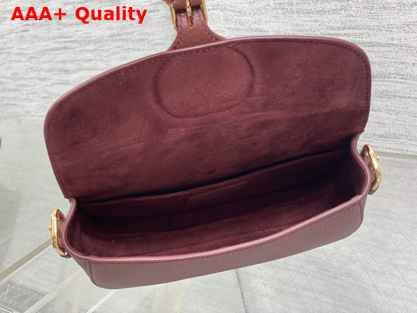 Dior Bobby East West Bag in Burgundy Grained Calfskin Replica