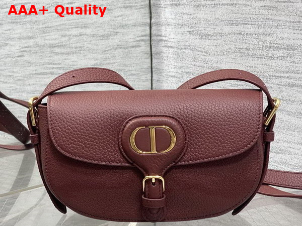 Dior Bobby East West Bag in Burgundy Grained Calfskin Replica