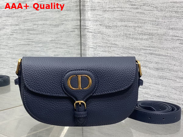 Dior Bobby East West Bag in Navy Blue Grained Calfskin Replica