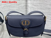 Dior Bobby East West Bag in Navy Blue Grained Calfskin Replica