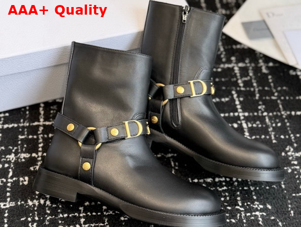 Dior Bolt Ankle Boot in Black Calfskin Replica