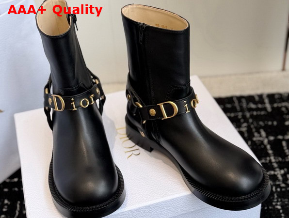 Dior Bolt Ankle Boot in Black Calfskin Replica