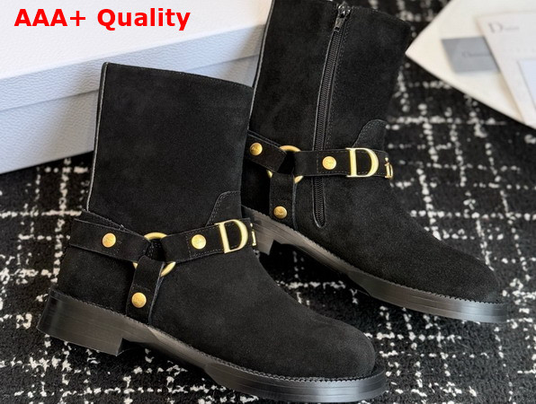 Dior Bolt Ankle Boot in Black Suede Calfskin Replica