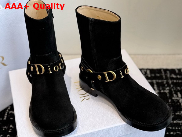 Dior Bolt Ankle Boot in Black Suede Calfskin Replica