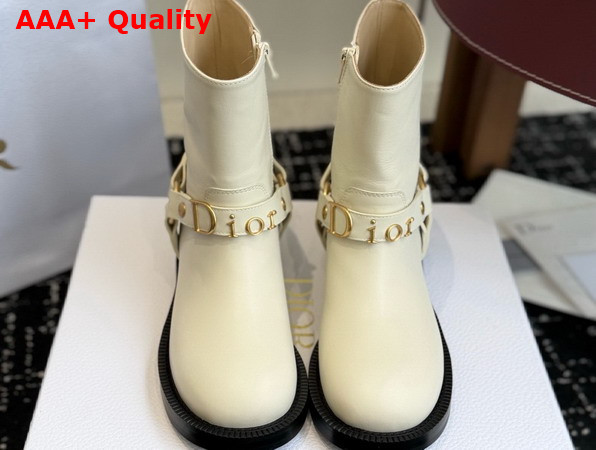 Dior Bolt Ankle Boot in White Calfskin Replica