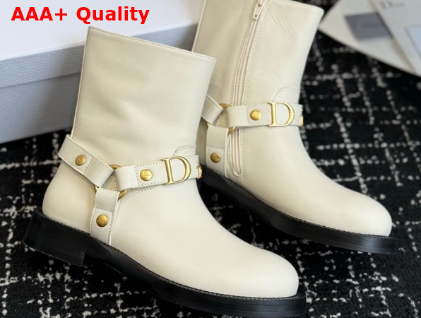 Dior Bolt Ankle Boot in White Calfskin Replica