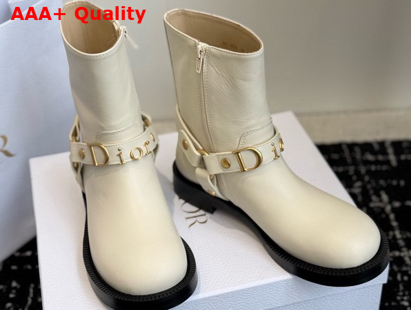 Dior Bolt Ankle Boot in White Calfskin Replica