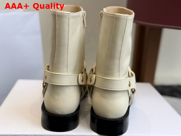Dior Bolt Ankle Boot in White Calfskin Replica