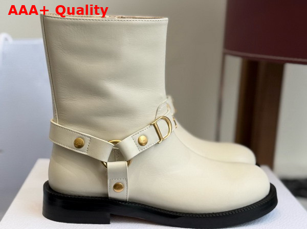Dior Bolt Ankle Boot in White Calfskin Replica