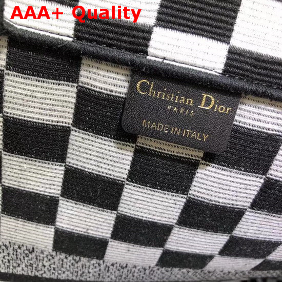 Dior Book Tote Bag in Black and White Embroidered Canvas Replica