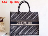 Dior Book Tote Bag in Blue Embroidered Dior Oblique Canvas Replica