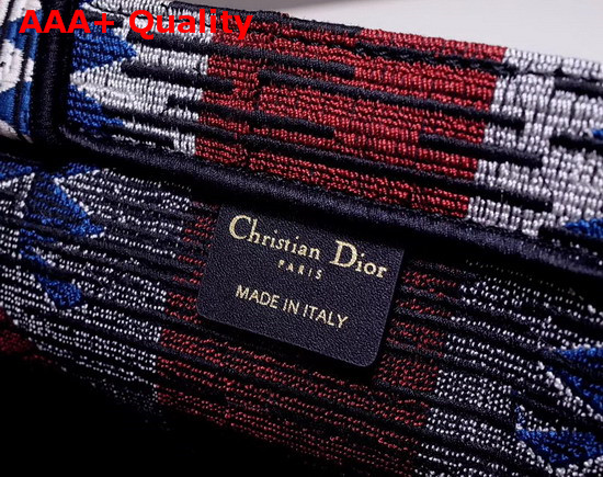 Dior Book Tote Bag in Embroidered Canvas with a Multicolored Union Jack Motif Replica