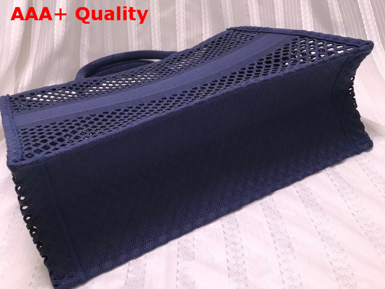 Dior Book Tote Blue Mesh Embroidery Replica
