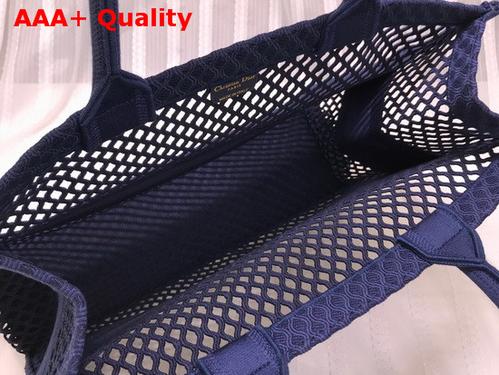 Dior Book Tote Blue Mesh Embroidery Replica