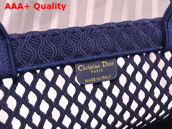 Dior Book Tote Blue Mesh Embroidery Replica