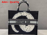 Dior Book Tote Blue Multicolor Tie and Dior Embroidery Replica