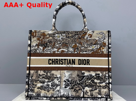 Dior Book Tote Multicolor Mille Fleurs Embroidery Replica