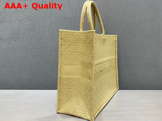 Dior Book Tote in Beige Cannage Embroidery Replica