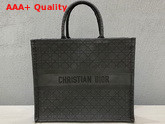 Dior Book Tote in Black Cannage Embroidery Replica