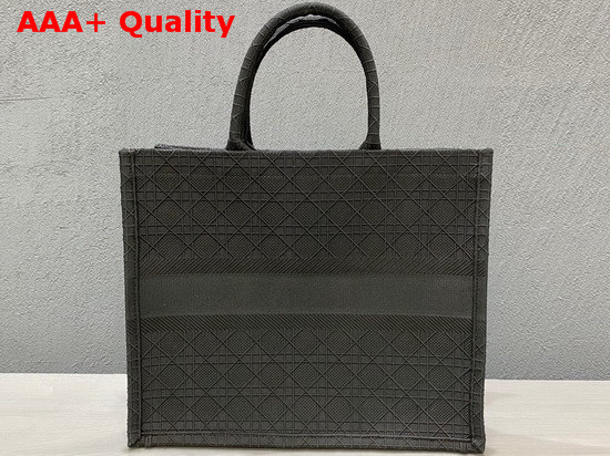 Dior Book Tote in Black Cannage Embroidery Replica