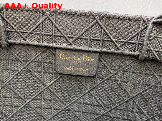 Dior Book Tote in Black Cannage Embroidery Replica