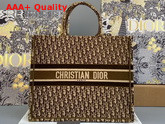 Dior Book Tote in Brown Dior Oblique Embroidered Velvet Replica