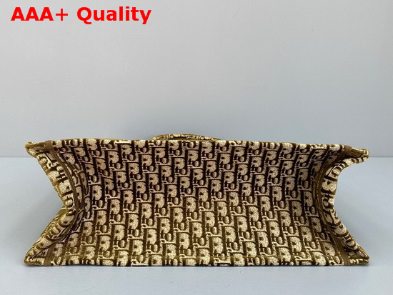 Dior Book Tote in Brown Dior Oblique Embroidered Velvet Replica