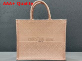 Dior Book Tote in Pink Cannage Embroidery Replica