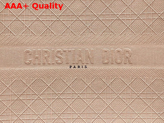 Dior Book Tote in Pink Cannage Embroidery Replica