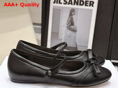 Dior Bow Ballet Flat in Black Lambskin Replica