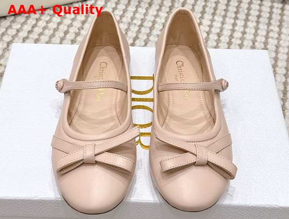 Dior Bow Ballet Flat in Pink Lambskin Replica