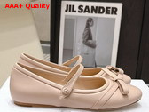 Dior Bow Ballet Flat in Pink Lambskin Replica