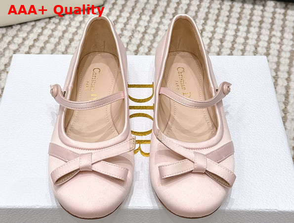 Dior Bow Ballet Flat in Pink Satin Replica
