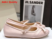 Dior Bow Ballet Flat in Pink Satin Replica
