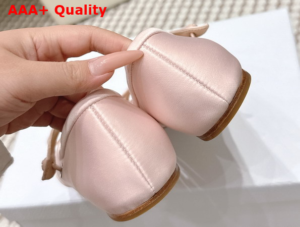 Dior Bow Ballet Flat in Pink Satin Replica