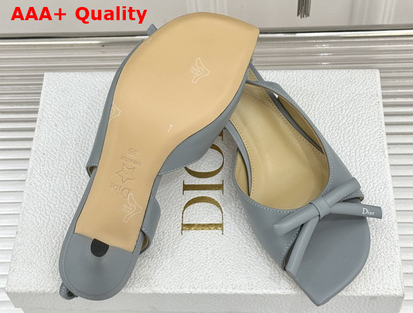 Dior Bow Heeled Slingback Sandal in Cloud Blue Lambskin Replica