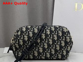 Dior Bow Pouch in Beige and Blue Dior Oblique Jacquard Replica