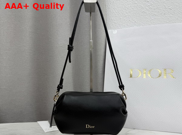 Dior Bow Pouch in Black Supple Lambskin Replica