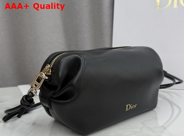 Dior Bow Pouch in Black Supple Lambskin Replica
