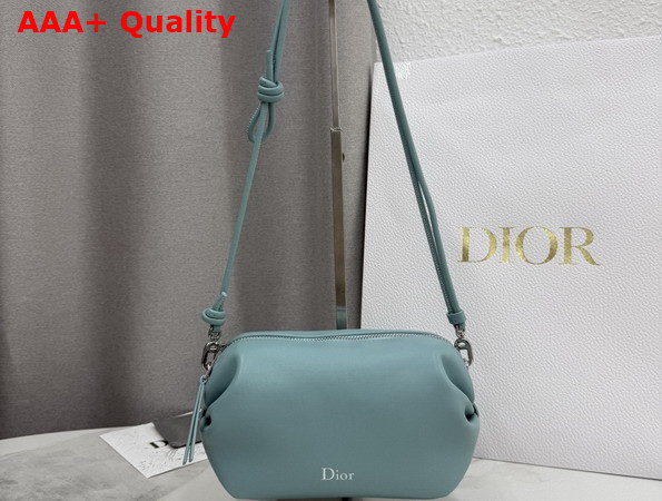 Dior Bow Pouch in Bleu Tourmaline Supple Lambskin Replica