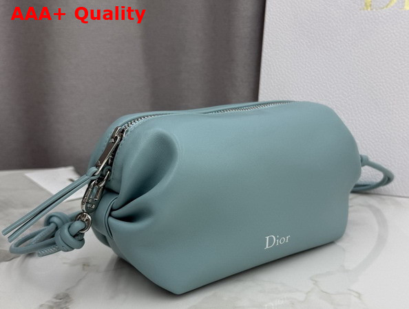 Dior Bow Pouch in Bleu Tourmaline Supple Lambskin Replica