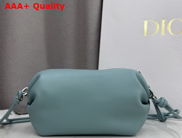 Dior Bow Pouch in Bleu Tourmaline Supple Lambskin Replica