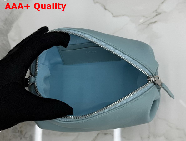 Dior Bow Pouch in Bleu Tourmaline Supple Lambskin Replica