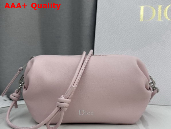 Dior Bow Pouch in Rose Songe Supple Lambskin Replica