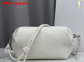Dior Bow Pouch in White Supple Lambskin Replica
