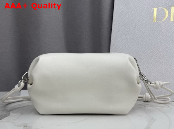 Dior Bow Pouch in White Supple Lambskin Replica
