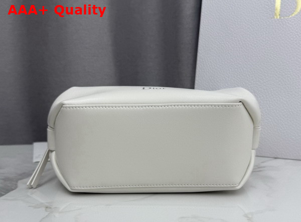 Dior Bow Pouch in White Supple Lambskin Replica