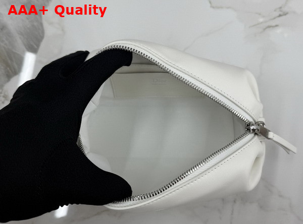 Dior Bow Pouch in White Supple Lambskin Replica